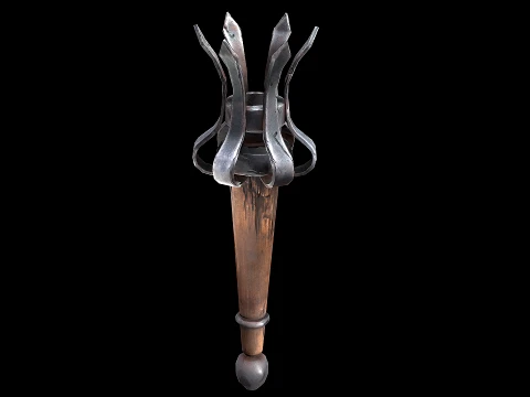 Torch and Candles Castle Dungeon Lighting Furniture Set 3D Model