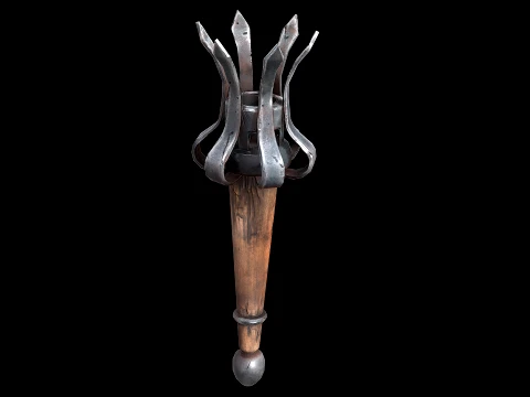 Torch and Candles Castle Dungeon Lighting Furniture Set 3D Model