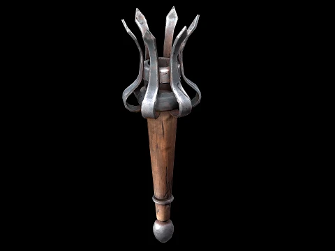 Torch and Candles Castle Dungeon Lighting Furniture Set 3D Model