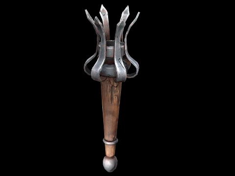 Torch and Candles Castle Dungeon Lighting Furniture Set 3D Model