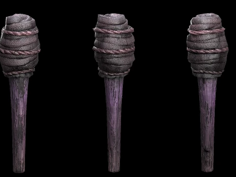 Torch and Candles Castle Dungeon Lighting Furniture Set 3D Model