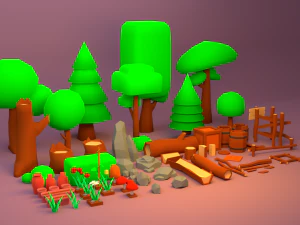 3डी लो पॉली गेम एसेट लो-पॉली 3D मॉडल