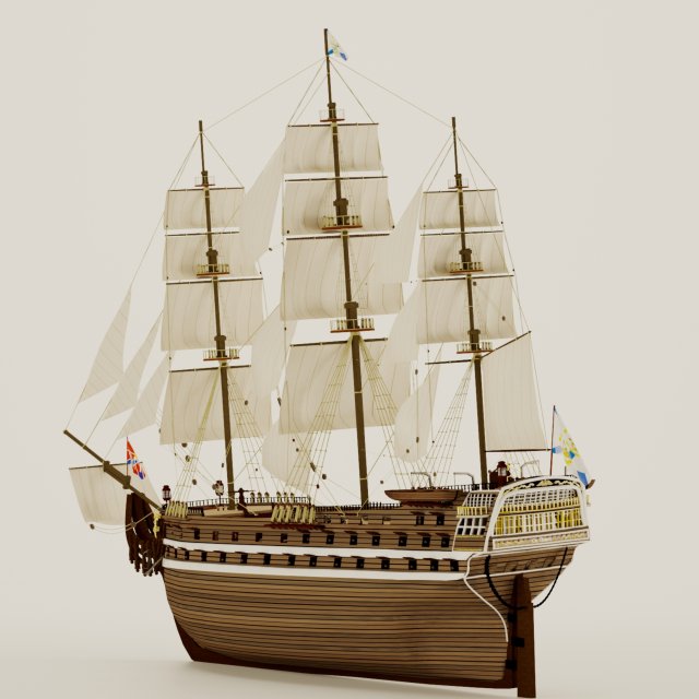 Sailing ship 3D मॉडल .c4d .max .obj .3ds .fbx .stl .blend 