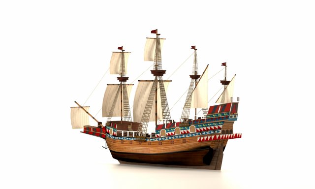 Galeon Modelo 3D .c4d .max .obj .3ds .fbx .stl .blend 