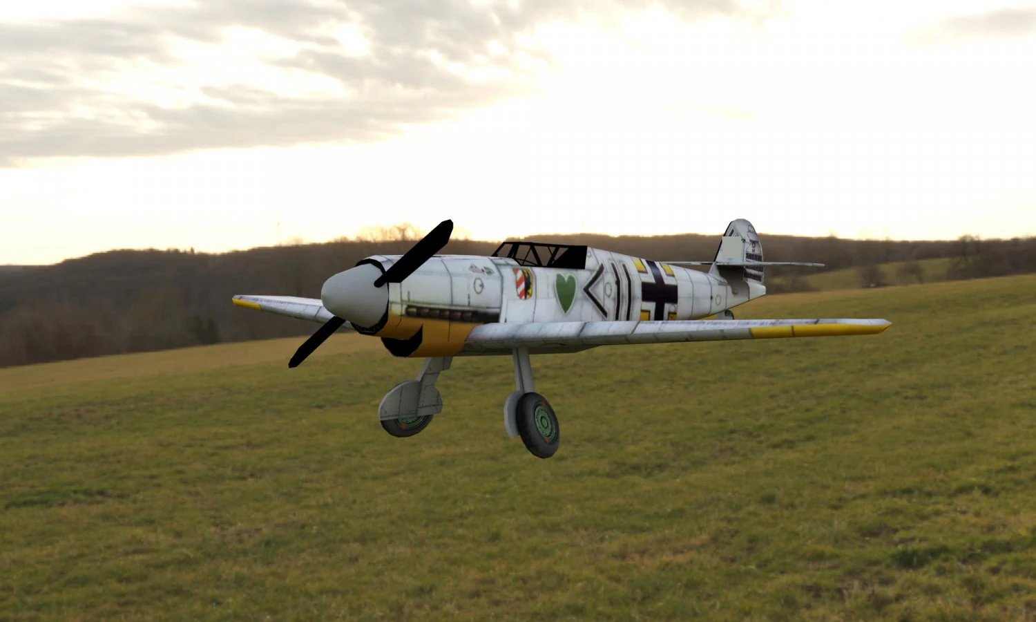 Airplane Messerschmitt Bf 109 3D Model .c4d .max .obj .3ds .fbx .stl .blend 