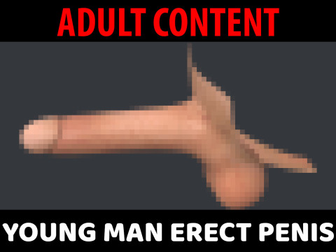 Young Man Erect Penis 3D Model