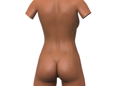 Realistic African Woman Torso With Vagina 3D Model