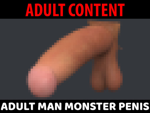 Adult Man Monster Penis Modelo 3D