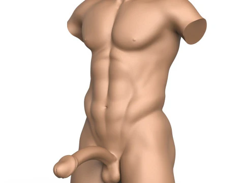 3D Print Ready Fantasy Man Penis with Torso 3D Print Model