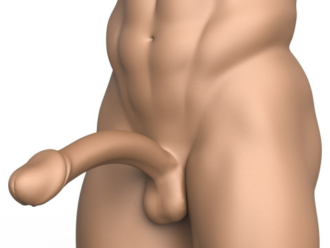3D Print Ready Fantasy Man Penis with Torso Model Cetak 3D