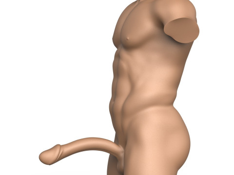 3D Print Ready Fantasy Man Penis with Torso Model Cetak 3D