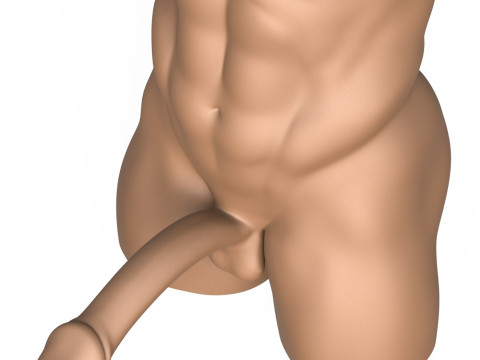 3D Print Ready Fantasy Man Penis with Torso Model Cetak 3D
