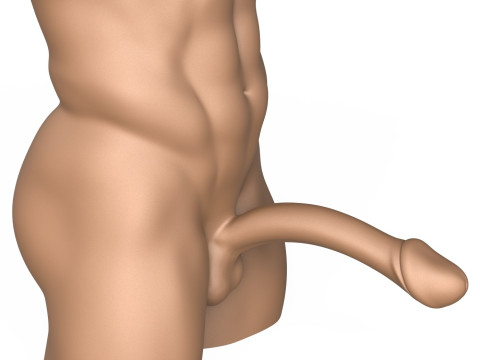 3D Print Ready Fantasy Man Penis with Torso Model Cetak 3D
