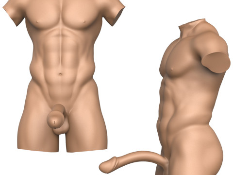 3D Print Ready Fantasy Man Penis with Torso Model Cetak 3D