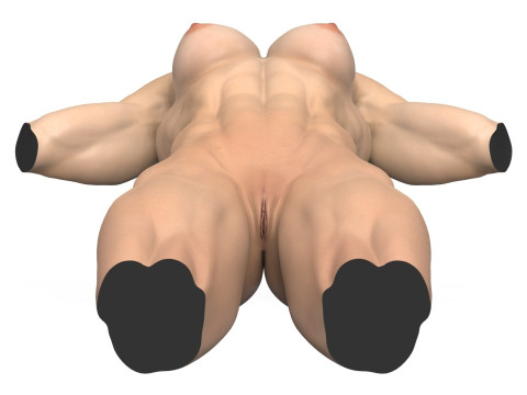 Photorealistic Muscular Woman Torso with Vagina 3D Модель