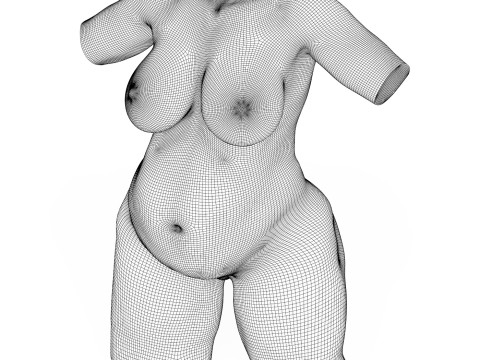 Young Pragnent Woman Torso with Vagina Modello 3D