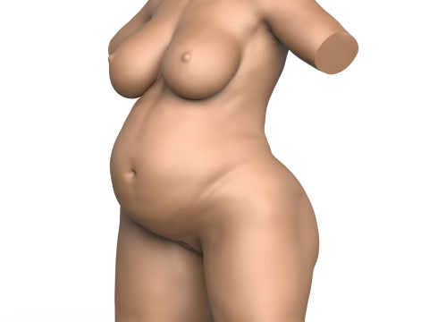 3D Print Ready Pragnent Woman Torso with Vagina 3D Print Model