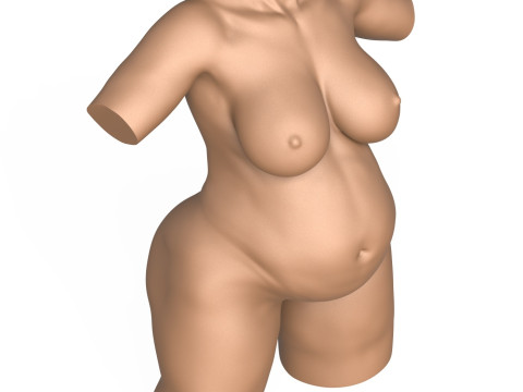 3D Print Ready Pragnent Woman Torso with Vagina 3D Print Model