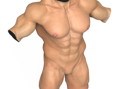3D Print Ready Muscular Man Torso 3D Model