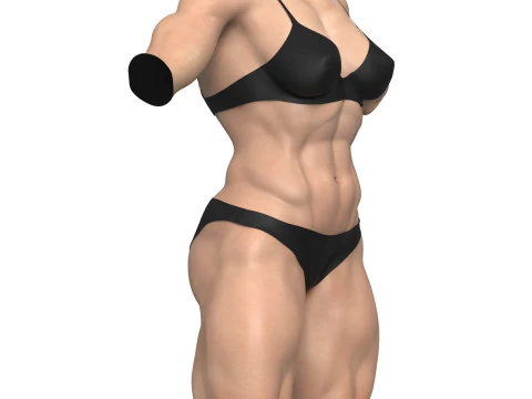 Muscular Woman Torso 3D Model