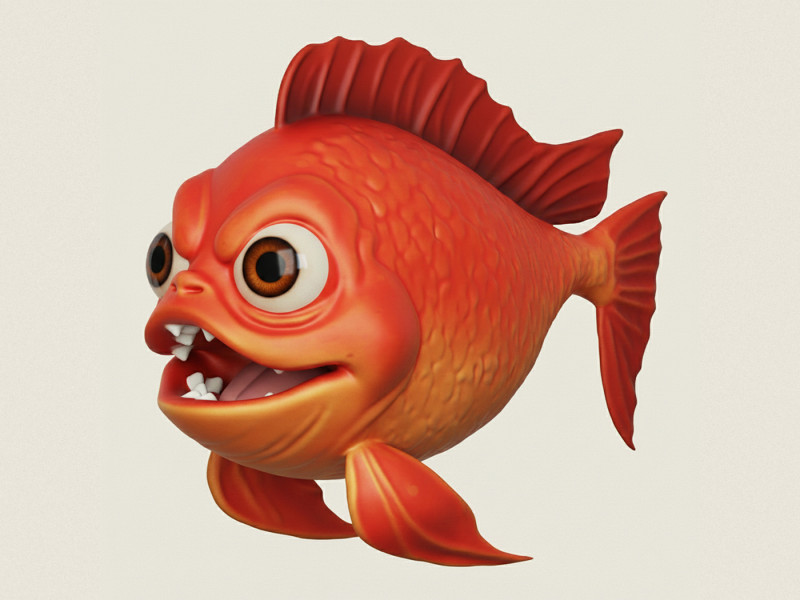 Fish 01 3D Print Model .c4d .max .obj .3ds .fbx .stl .blend 