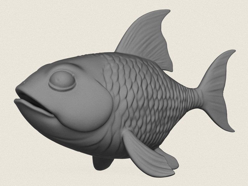 Fish 04 3D Print Model .c4d .max .obj .3ds .fbx .stl .blend