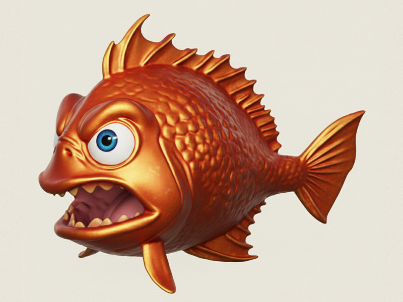 Fish 09 3D Print Model .c4d .max .obj .3ds .fbx .stl .blend 