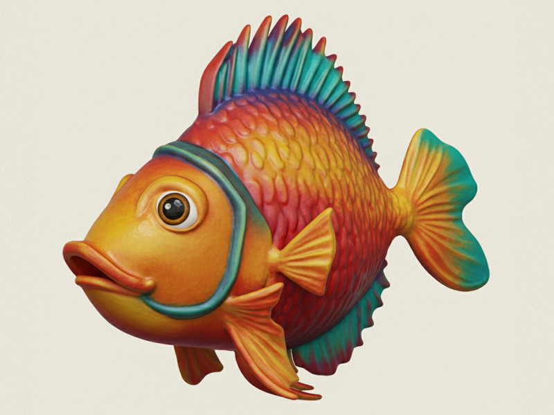 Fish 10 3Dプリントモデル .c4d .max .obj .3ds .fbx .stl .blend 