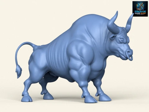 मांसल युवा बैल 3D प्रिंट मॉडल