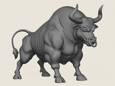 Muscular Young Bull Print Ready Model Cetak 3D