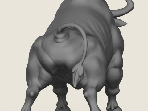 Muscular Young Bull Print Ready Modèles 3D en vedette