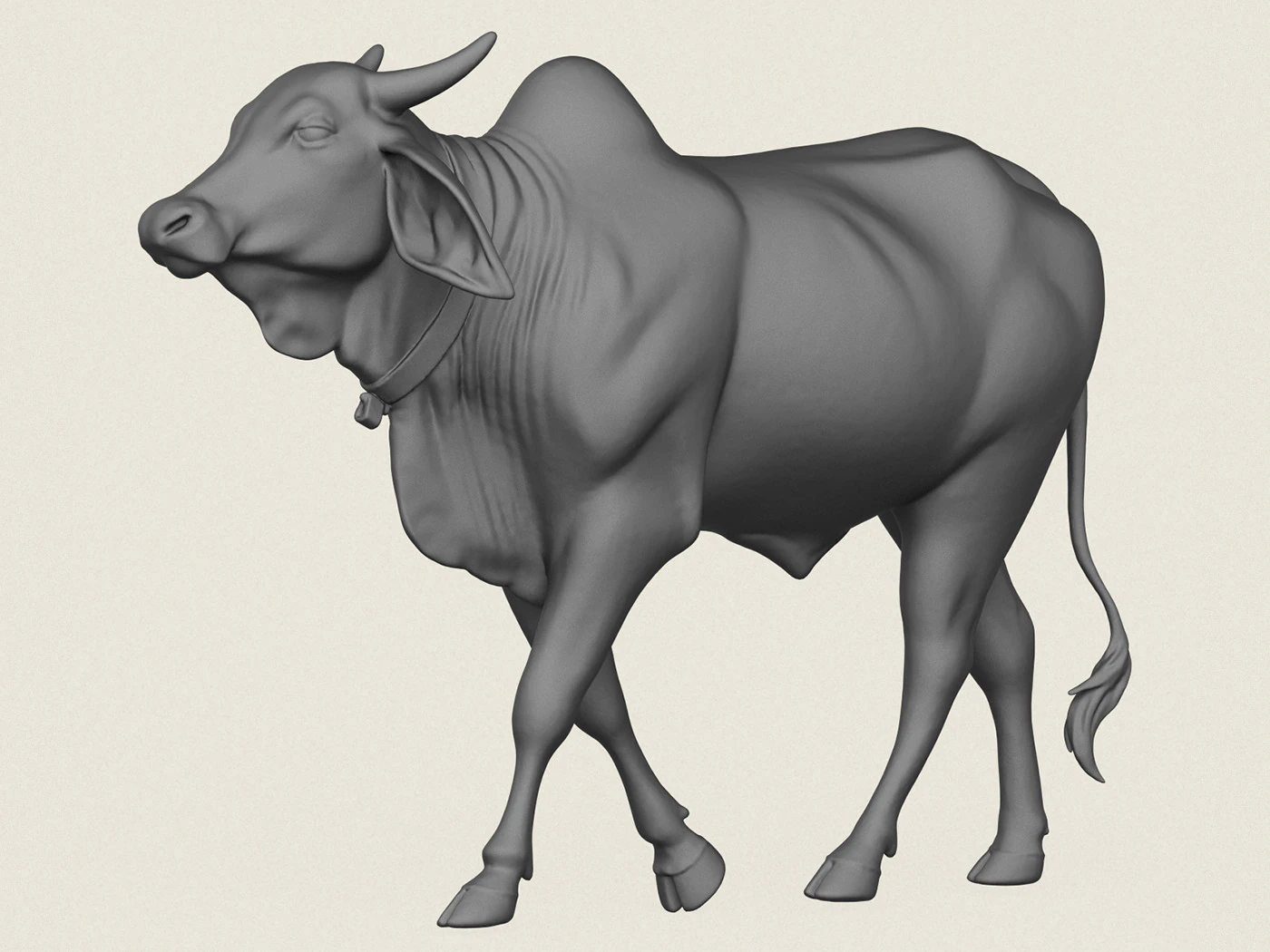 Indian Bull 3D Print Model .c4d .max .obj .3ds .fbx .stl .blend 
