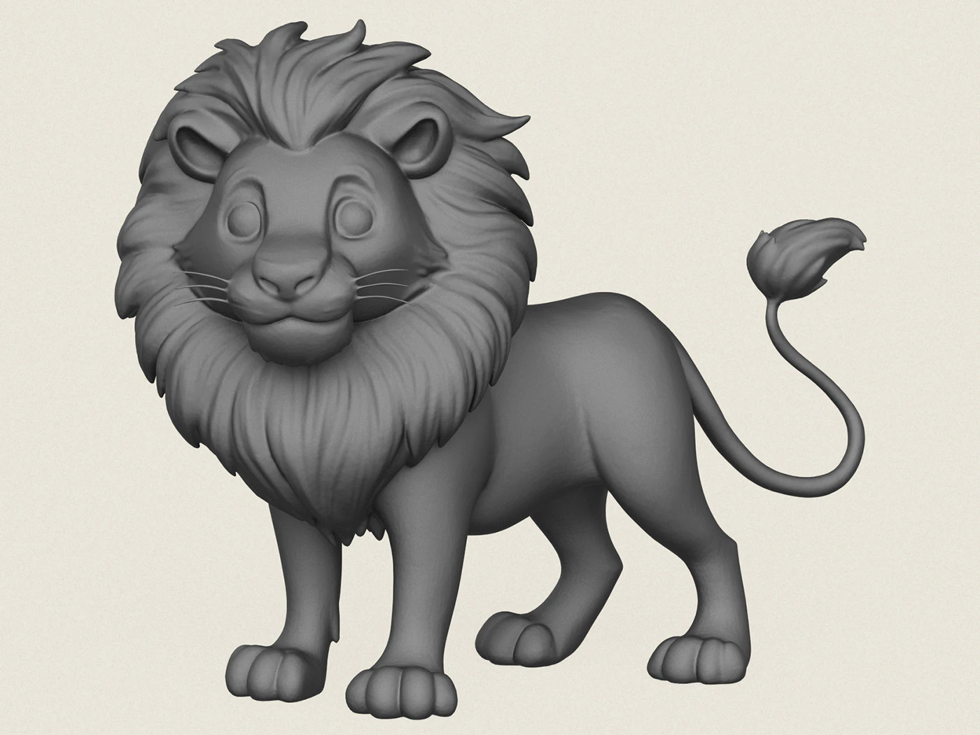 Lion King 3D Print Model .c4d .max .obj .3ds .fbx .stl .blend 