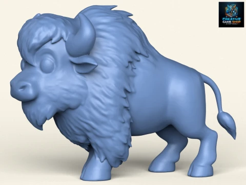 Bisonte de desenho animado Modelo de Impressão 3D