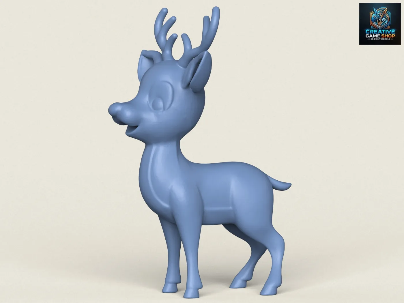 Cartoon Deer 3D Print Model .c4d .max .obj .3ds .fbx .stl .blend 