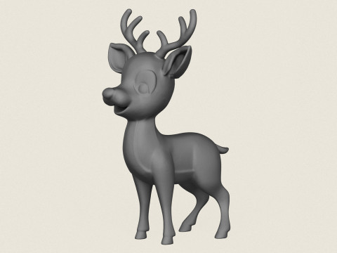 Cartoon Deer Print Ready Modello di stampa 3D