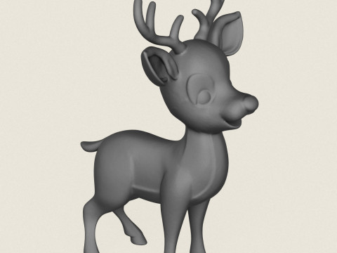 Cartoon Deer Print Ready Modelo de impresión 3D