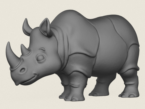 Rinoceronte Selvagem Modelo de Impressão 3D