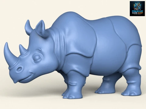 Rinoceronte selvaggio Modello di stampa 3D