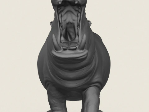 Hippopotamus 3D Print Model
