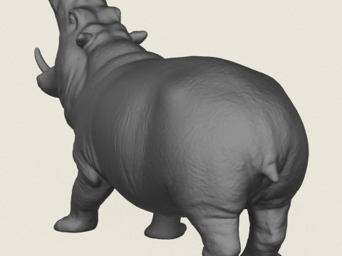 Hippopotamus Print Ready 3Dプリントモデル