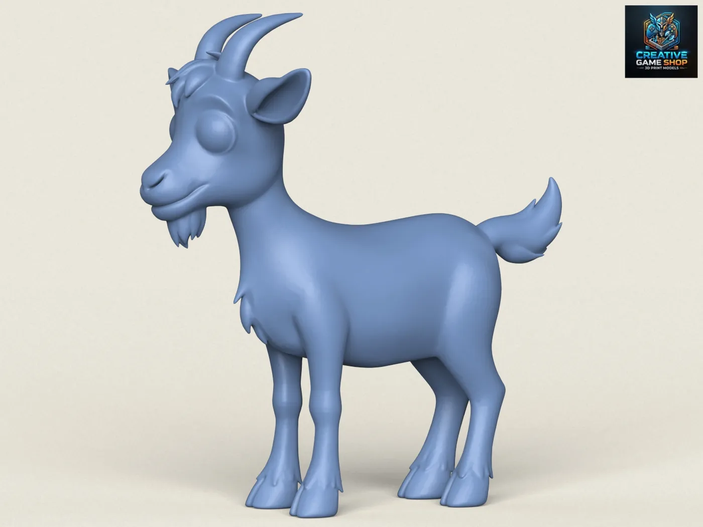 Cartoon Goat 3D Print Model .c4d .max .obj .3ds .fbx .stl .blend