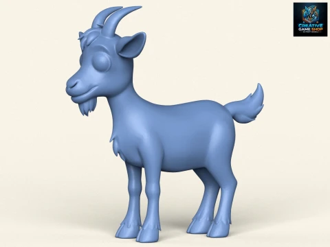 Cartoon Goat 3D Print Model