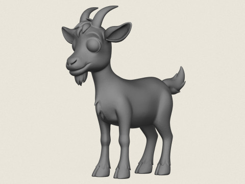 Cartoon Goat Print Ready Modello di stampa 3D