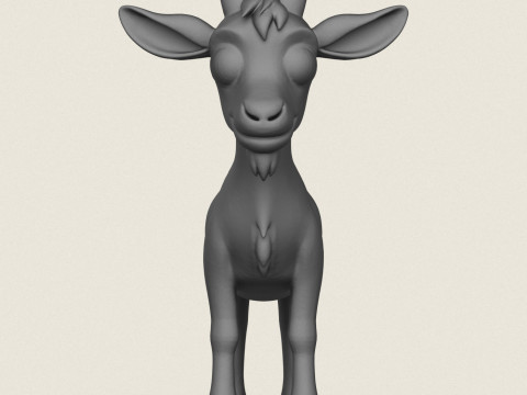 Cartoon Goat Print Ready 3D Принт Модель