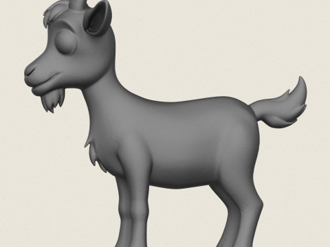 Cartoon Goat Print Ready 3D Принт Модель