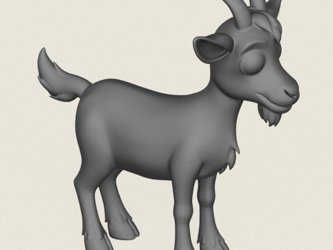 Cartoon Goat Print Ready 3D Принт Модель