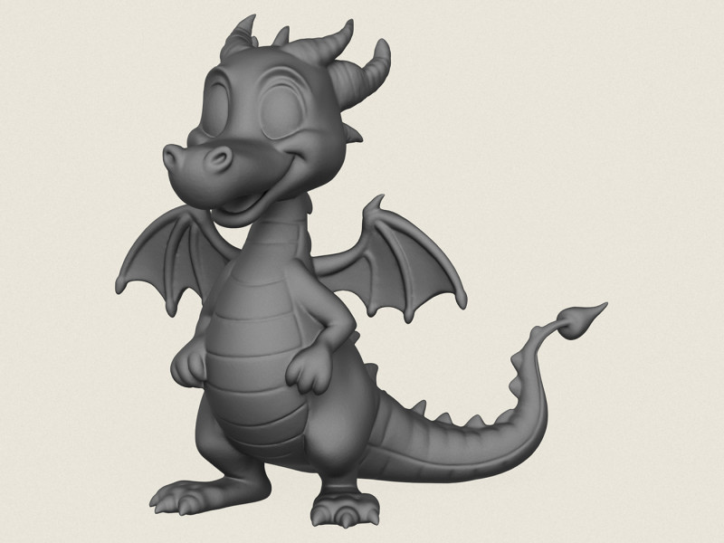 Фэнтезийный дракон 3D Принт Модель .c4d .max .obj .3ds .fbx .stl .blend 