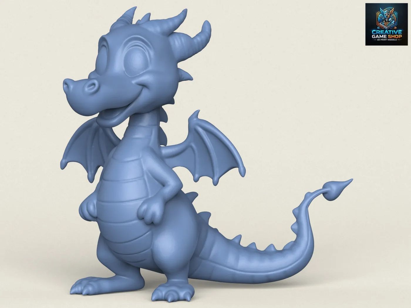 Fantasy-Drache 3D Druckmodell .c4d .max .obj .3ds .fbx .stl .blend