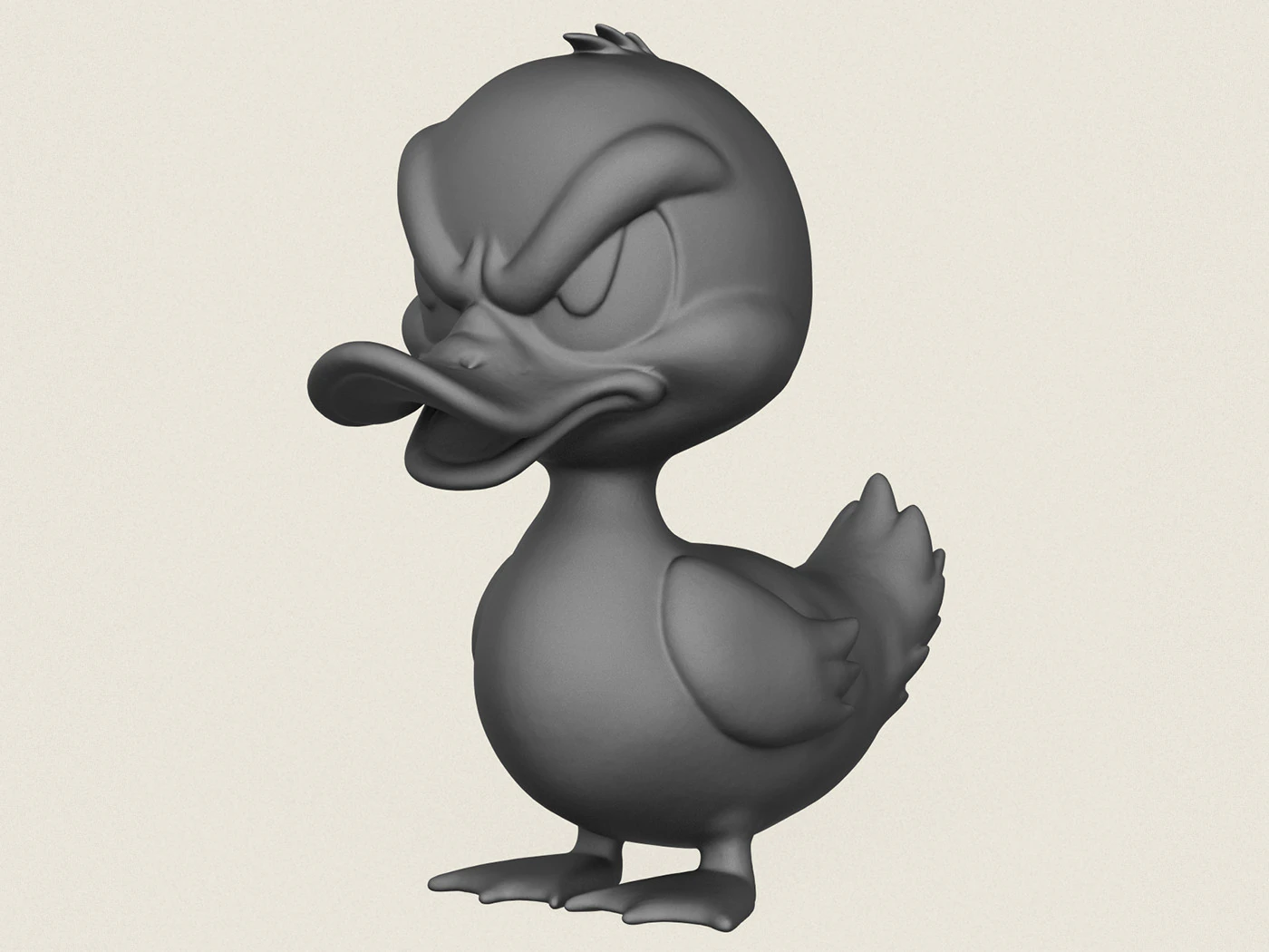 Cartoon Duck 3D Print Model .c4d .max .obj .3ds .fbx .stl .blend 